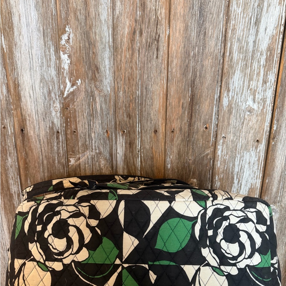 Vera Bradley Miller Bag Quilted Floral Tote Bag in Brown, Green & White - Picture 2 of 3